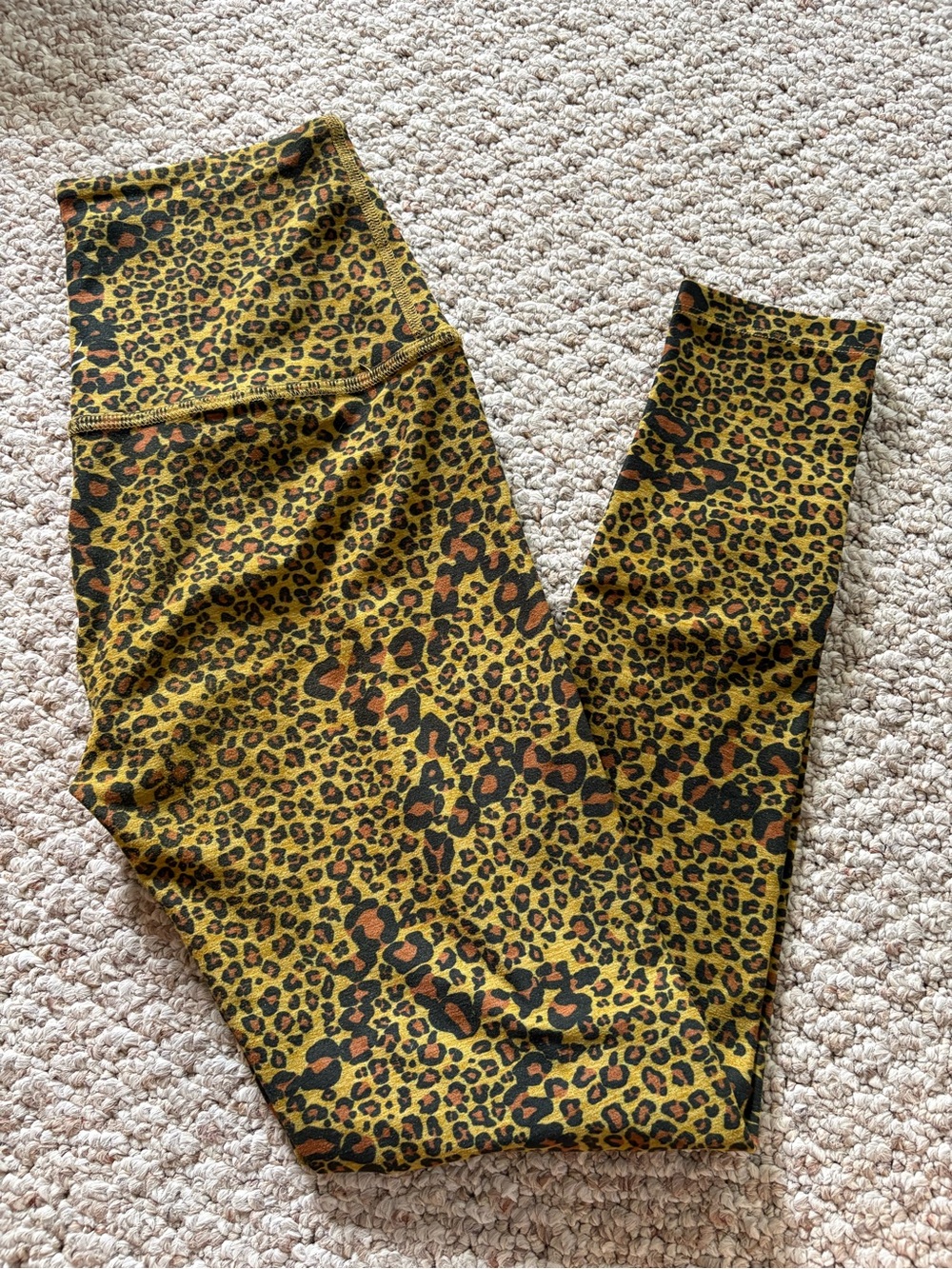 Beyond Yoga Leopard Print High-Rise Leggings - Yellow, Black, Brown